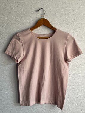 Womens Blush Pink Seamless Short Sleeve T Shirt Top Size XL New With Tags
